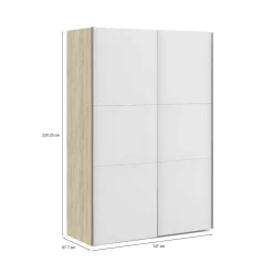 Guardaroba 2 ante quercia e bianco 147x220h cm - Almese
