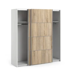Guardaroba 2 Ante > Dmora Guardaroba 2 ante quercia e bianco 182x201h cm - Accadia Bianco, Marrone Quercia