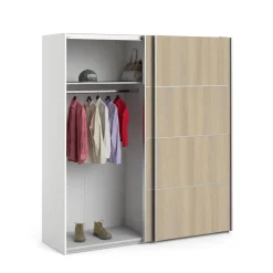 Guardaroba 2 Ante > Dmora Guardaroba 2 ante quercia e bianco 182x201h cm - Accadia Bianco, Marrone Quercia