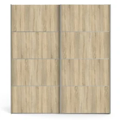Guardaroba 2 Ante > Dmora Guardaroba 2 ante quercia e bianco 182x201h cm - Accadia Bianco, Marrone Quercia