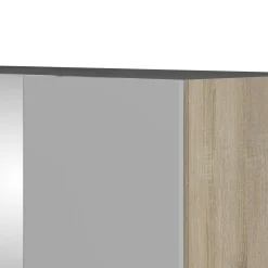 Guardaroba 3 ante quercia e bianco lucido 147x218h cm - Megi
