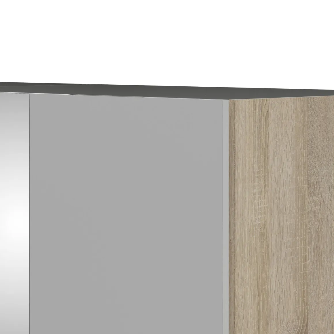 Guardaroba 3 ante quercia e bianco lucido 147x218h cm - Megi