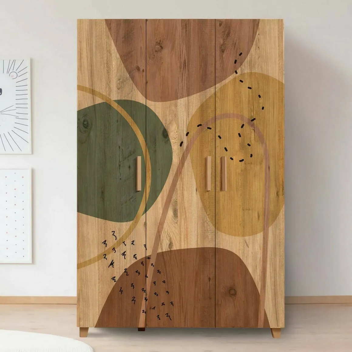 Guardaroba 3 ante quercia 120x189h cm - Nella