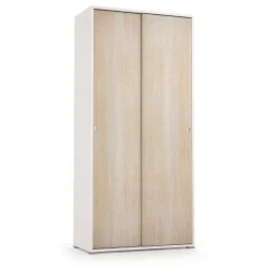 Camera Da Letto > Dmora Guardaroba 2 ante rovere e bianco 90x195h cm - Alaysia Bianco, Marrone Rovere