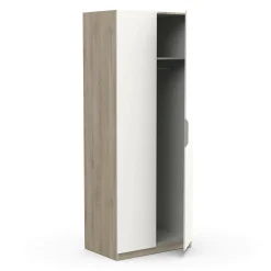 Guardaroba 2 ante rovere e bianco opaco 79x203h cm - Fioretta