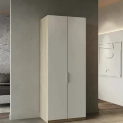 Guardaroba 2 ante rovere e bianco opaco 79x203h cm - Fioretta