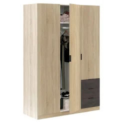 Guardaroba 3 Ante|Camera Da Letto > Dmora Guardaroba 3 ante rovere e ossido 121x180h cm - Apaches Marrone Ossido, Marrone Rovere