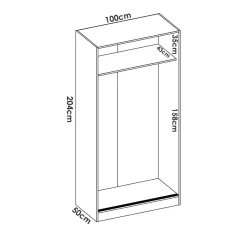 Camera Da Letto > Dmora Guardaroba 2 ante rovere 120x204h cm - Alyson Marrone Rovere