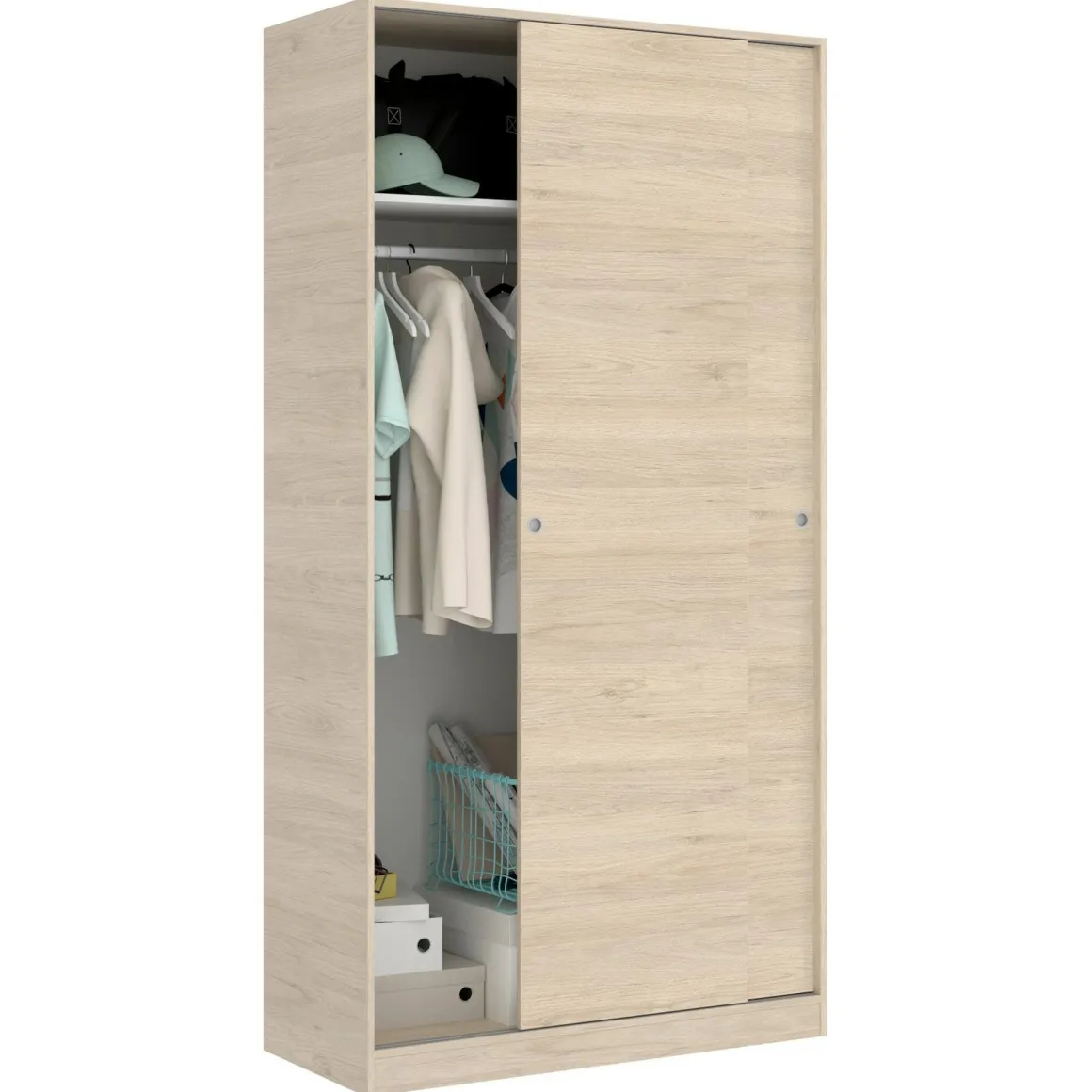 Camera Da Letto > Dmora Guardaroba 2 ante rovere 120x204h cm - Alyson Marrone Rovere