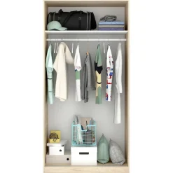 Camera Da Letto > Dmora Guardaroba 2 ante rovere 120x204h cm - Alyson Marrone Rovere