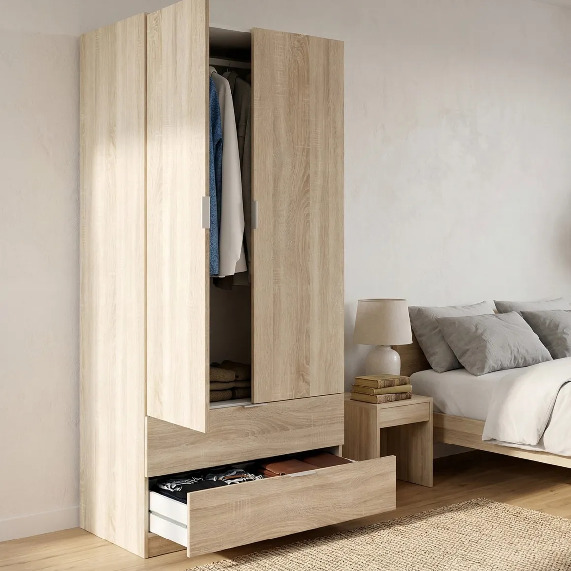 Guardaroba 2 ante rovere 81x180h cm - Appadu