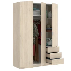 Guardaroba 3 Ante|Camera Da Letto > Dmora Guardaroba 3 ante rovere 121x184h cm - Astru Marrone Rovere