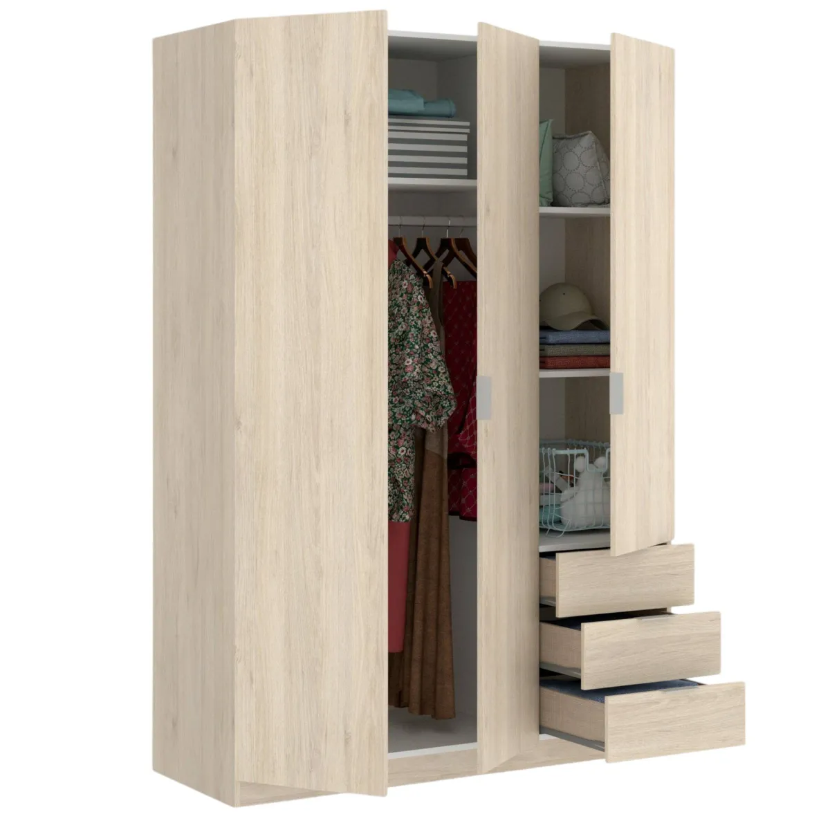 Guardaroba 3 Ante|Camera Da Letto > Dmora Guardaroba 3 ante rovere 121x184h cm - Astru Marrone Rovere