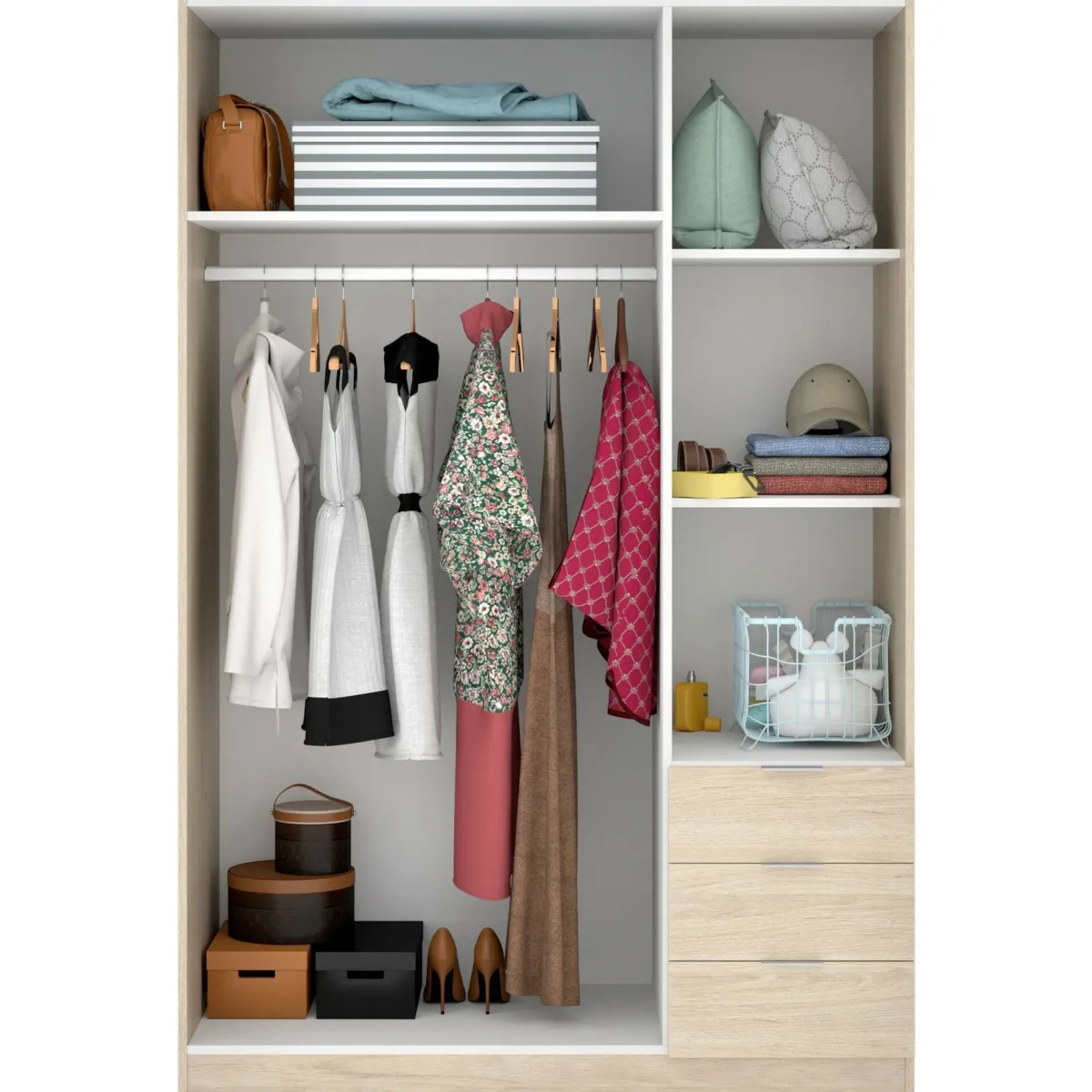 Guardaroba 3 Ante|Camera Da Letto > Dmora Guardaroba 3 ante rovere 121x184h cm - Astru Marrone Rovere