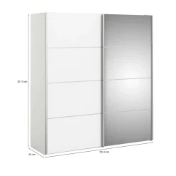 Guardaroba 2 Ante > Dmora Guardaroba ante scorrevoli 182x220h cm - Badesse Bianco Lucido