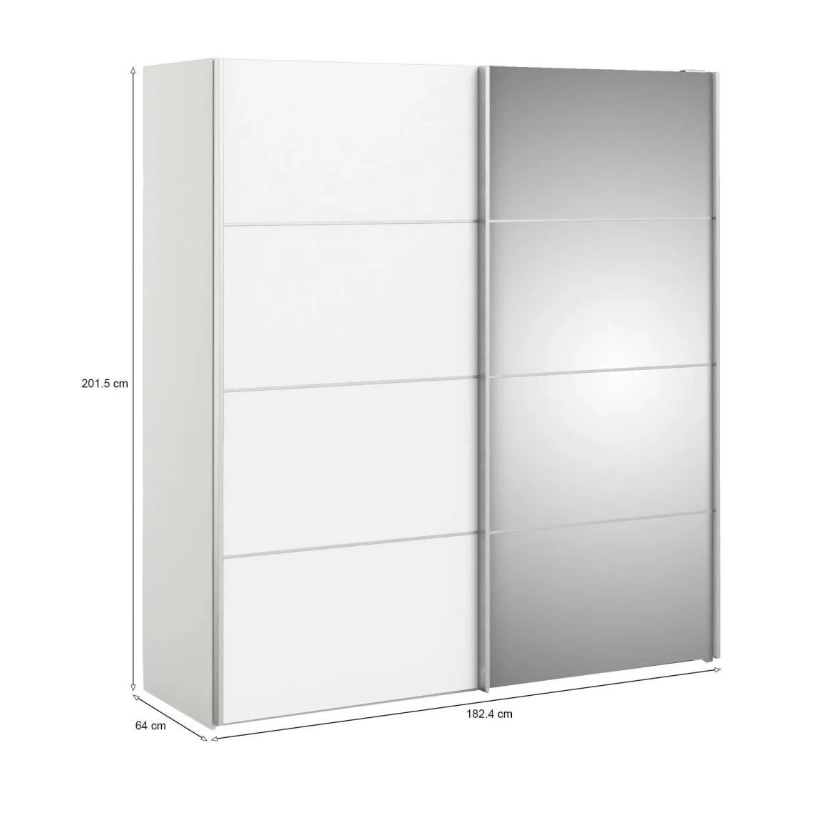 Guardaroba 2 Ante > Dmora Guardaroba ante scorrevoli 182x220h cm - Badesse Bianco Lucido