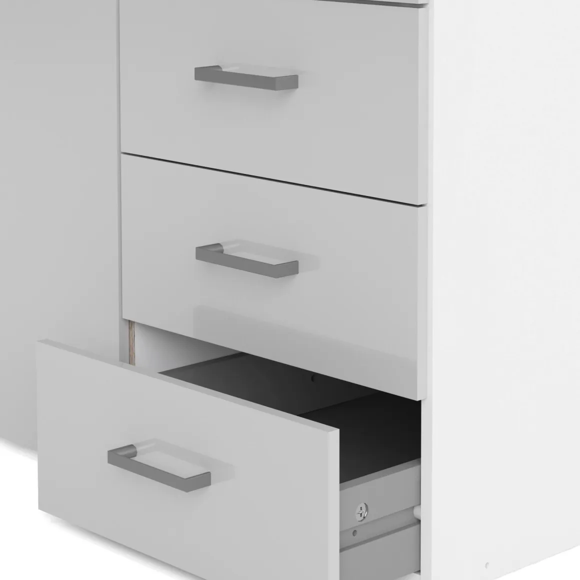 Guardaroba 3 ante Suzette, Mobile camera da letto, Cabina armadio portabiti, Armadio appendiabiti, 116x50 h200 cm, Bianco