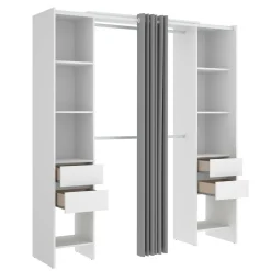 Guardaroba apertura a tenda bianco e grigio 180x205h cm - Era