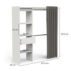 Guardaroba classico bianco opaco 167x191h cm - Serpentina