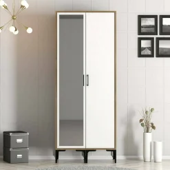 Guardaroba classico noce e bianco 80x200h cm - Anfo