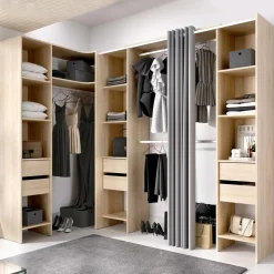 Cabine Armadio|Altri Guardaroba > Dmora Guardaroba classico rovere 234x205h cm - Alanno Marrone Rovere