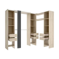 Cabine Armadio|Altri Guardaroba > Dmora Guardaroba classico rovere 234x205h cm - Alanno Marrone Rovere