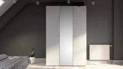 Guardaroba con anta specchio bianco lucido 147x218h cm - Megi
