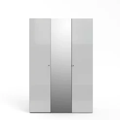 Guardaroba con anta specchio bianco lucido 147x218h cm - Megi