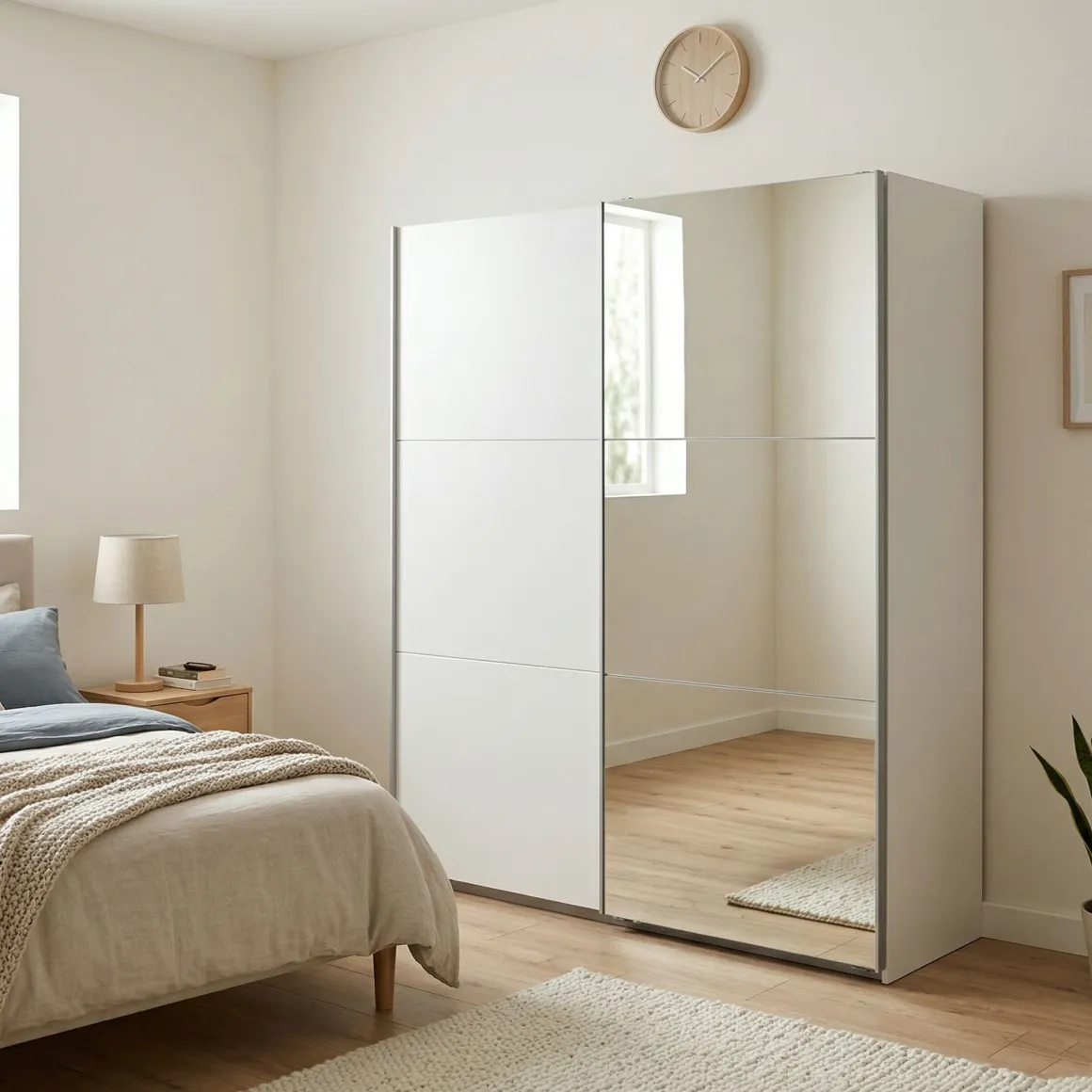 Guardaroba con appendiabiti bianco 195x218h cm - Agosta
