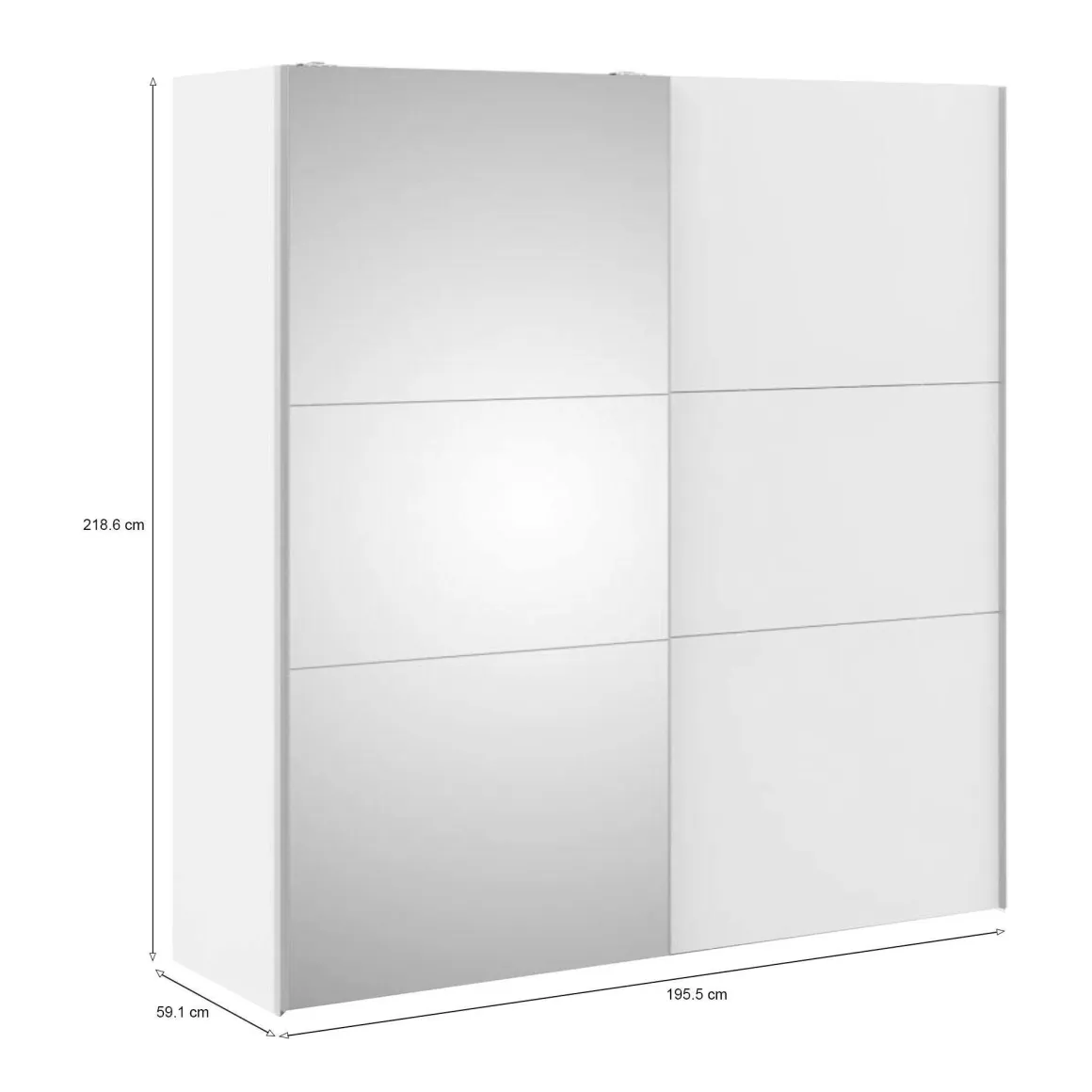 Guardaroba con appendiabiti bianco 195x218h cm - Agosta