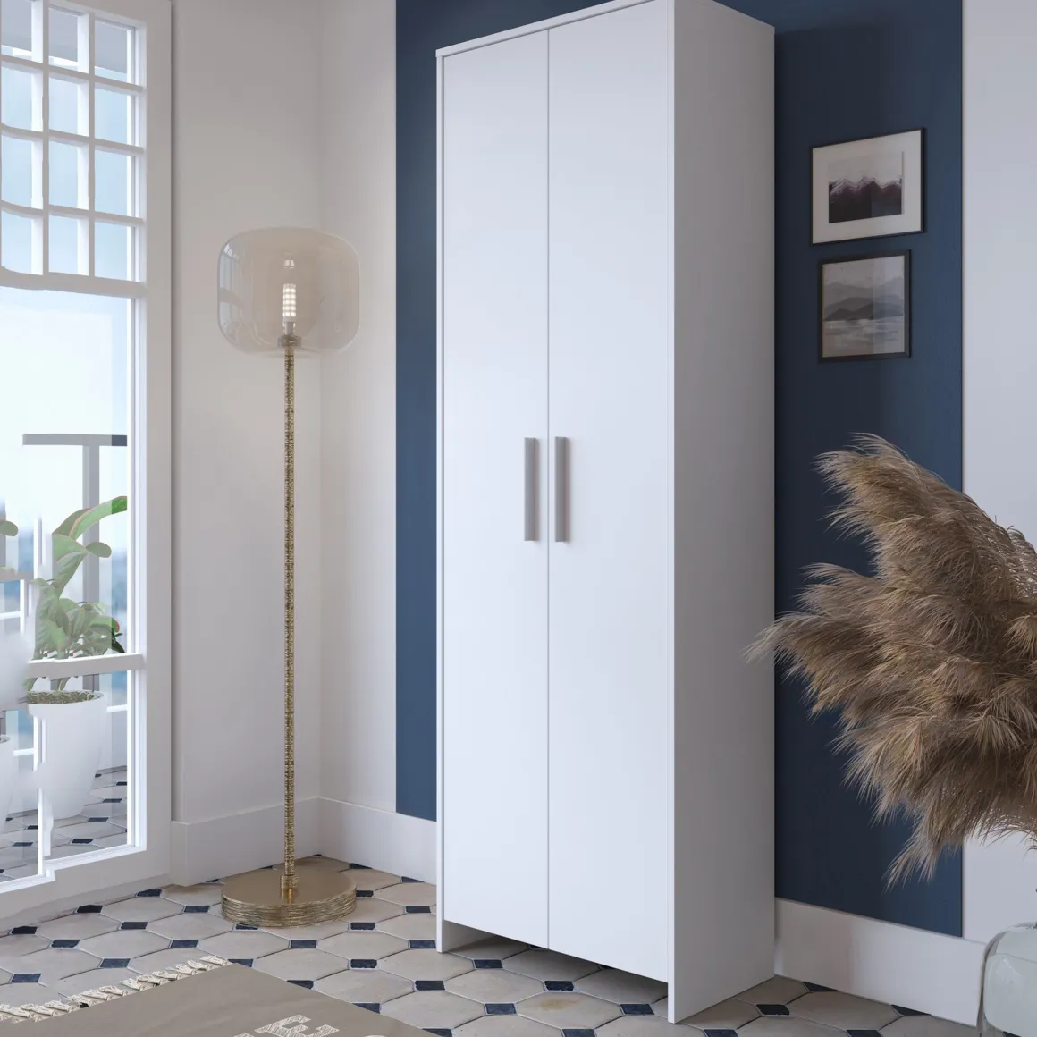 Guardaroba 2 Ante|Camera Da Letto > Dmora Guardaroba con appendiabiti 81x184h cm - Artu Bianco