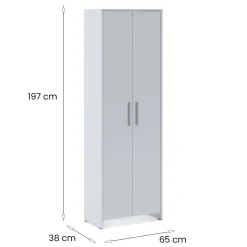 Guardaroba 2 Ante|Camera Da Letto > Dmora Guardaroba con appendiabiti 81x184h cm - Artu Bianco