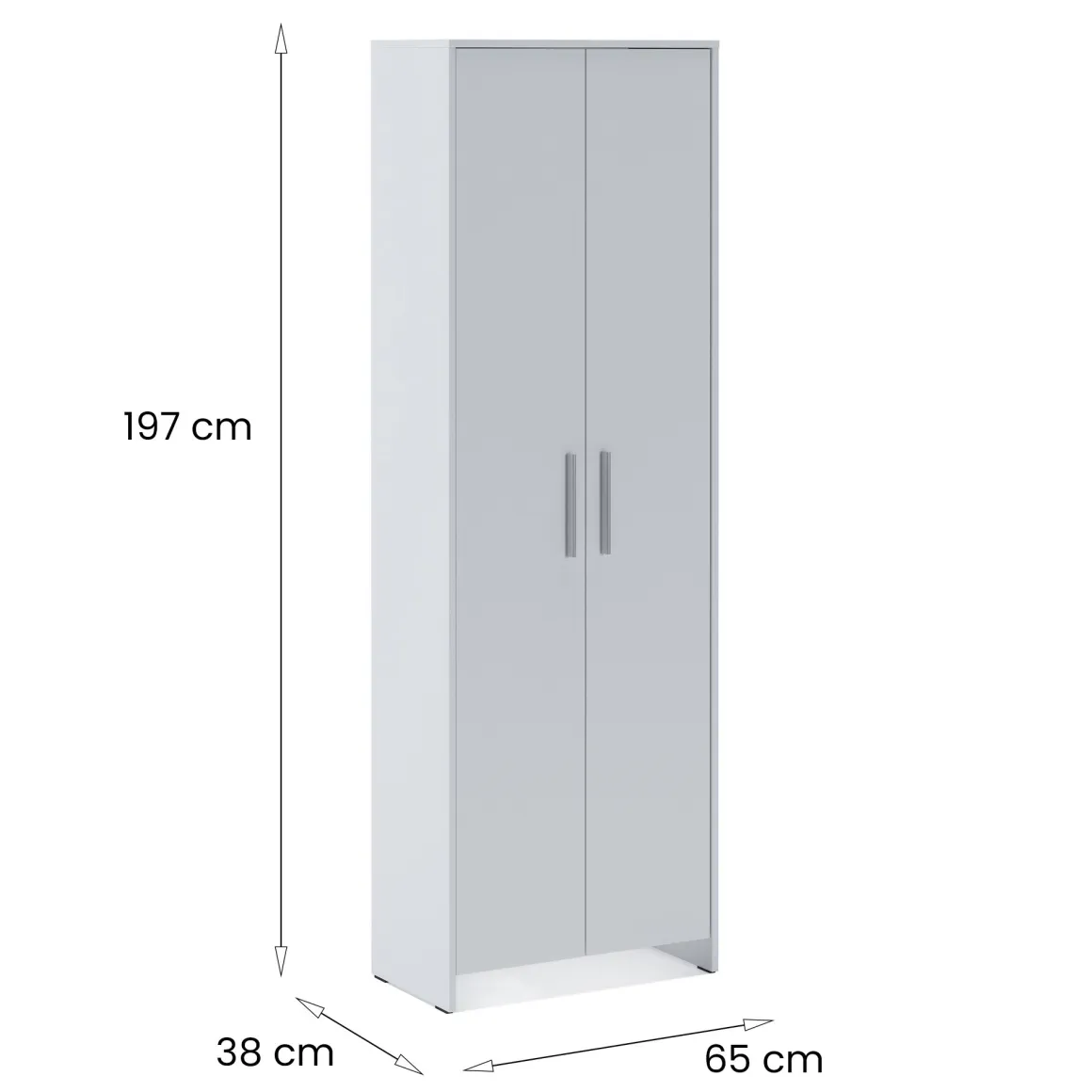 Guardaroba 2 Ante|Camera Da Letto > Dmora Guardaroba con appendiabiti 81x184h cm - Artu Bianco