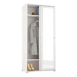 Guardaroba con appendiabiti bianco 90x195h cm - Abduhl