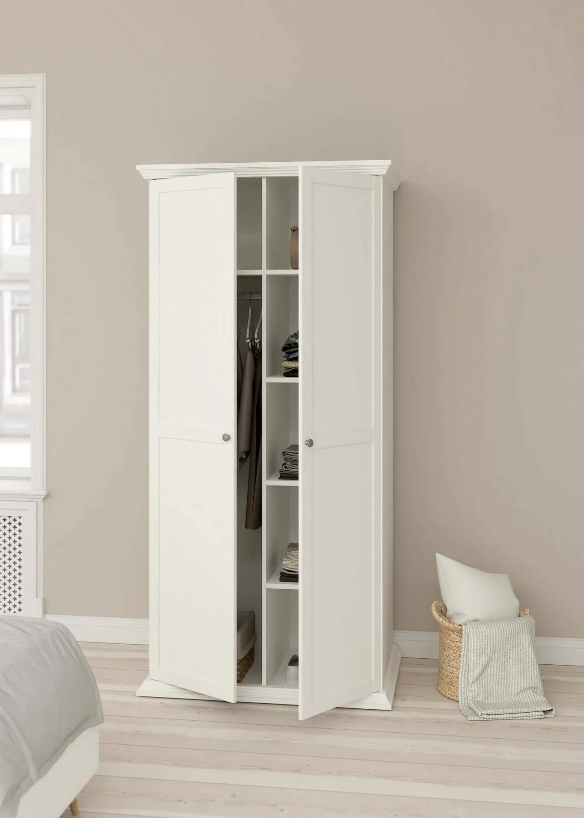 Guardaroba con appendiabiti bianco 95x200h cm - Darby