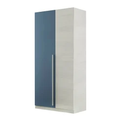 Guardaroba con appendiabiti bianco e blu 90x200h cm - Alpine