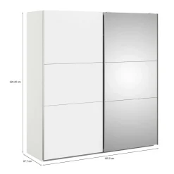 Guardaroba 2 Ante > Dmora Guardaroba con appendiabiti bianco e quercia 242x201h cm - Acerno Marrone, Bianco Quercia