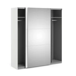 Guardaroba 2 Ante > Dmora Guardaroba con appendiabiti bianco e quercia 242x201h cm - Acerno Marrone, Bianco Quercia