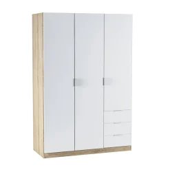 Guardaroba con appendiabiti bianco e rovere 121x180h cm - Apaches