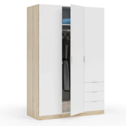 Guardaroba con appendiabiti bianco e rovere 121x180h cm - Apaches