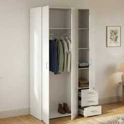 Guardaroba con appendiabiti bianco lucido 115x200h cm - Aquilone
