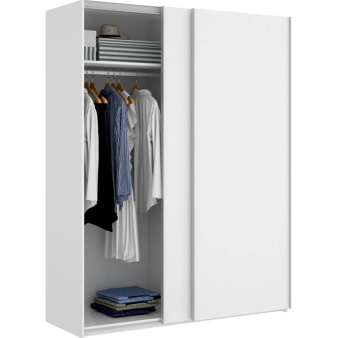 Guardaroba con appendiabiti bianco lucido 150x204h cm - Anda