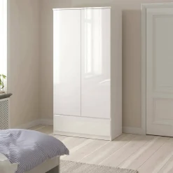 Guardaroba con appendiabiti bianco lucido 98x200h cm - Kab
