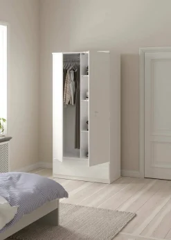 Guardaroba con appendiabiti bianco lucido 98x200h cm - Kab