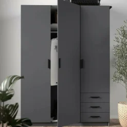 Guardaroba 2 Ante > Dmora Guardaroba con appendiabiti 178x220h cm - Malakas Grigio
