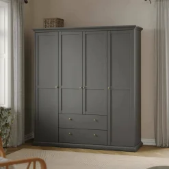 Guardaroba con appendiabiti grigio 181x200h cm - Amarena