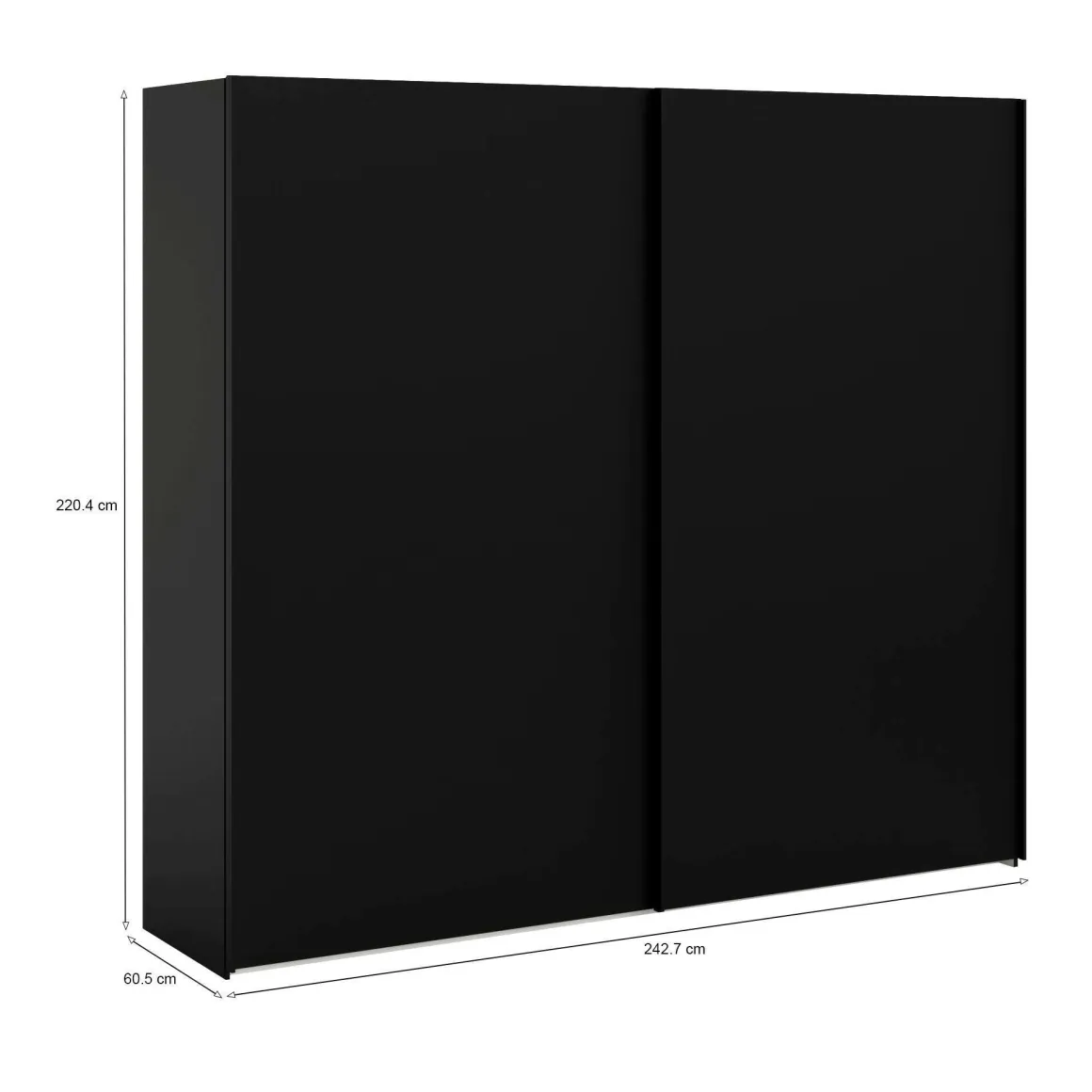 Guardaroba con appendiabiti nero 242x220h cm - Badesse