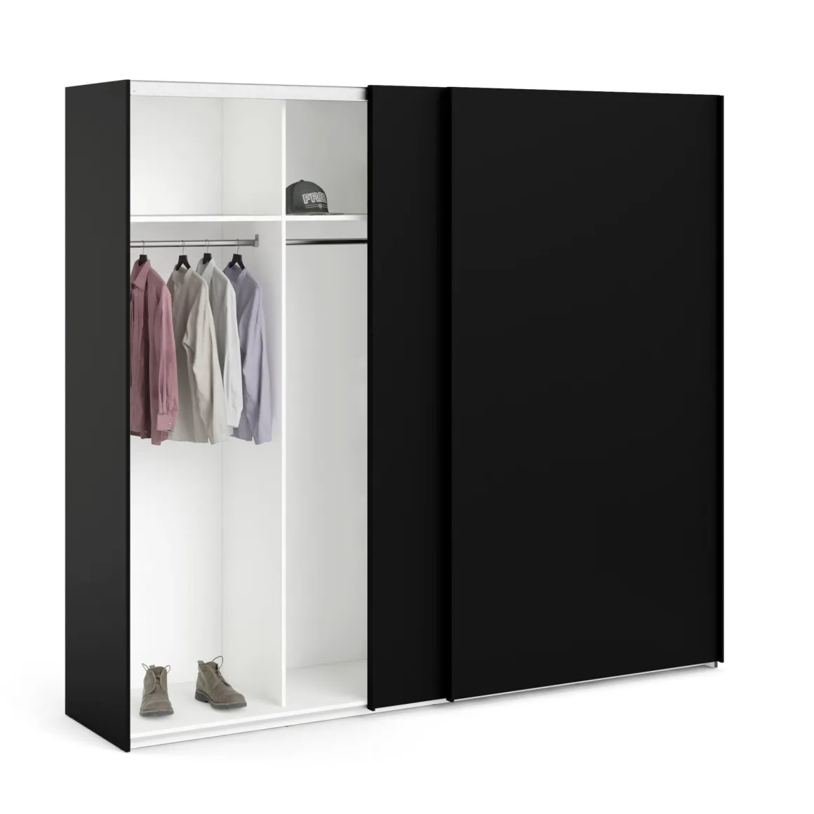Guardaroba con appendiabiti nero 242x220h cm - Badesse