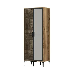 Guardaroba con appendiabiti noce e antracite 80x200h cm - Ramallah