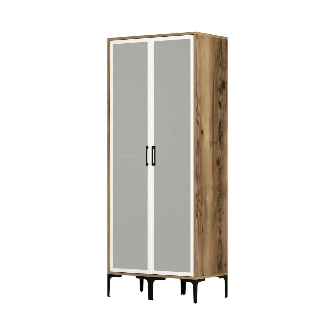 Guardaroba con appendiabiti noce e bianco 80x200h cm - Bagnone